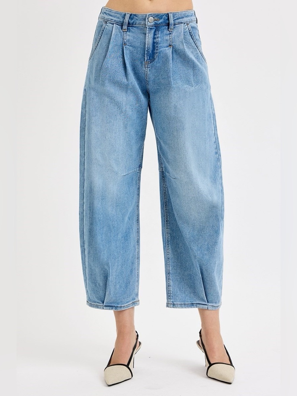 PGC21252X MEDIUM PLUS Risen Slouchy Crop Wide Volume Leg Jeans
